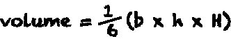 volume of a right-triangular pyramid is one-six base x height x pyramid Height