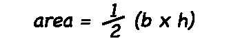 area of a triangle equals one-half base times height